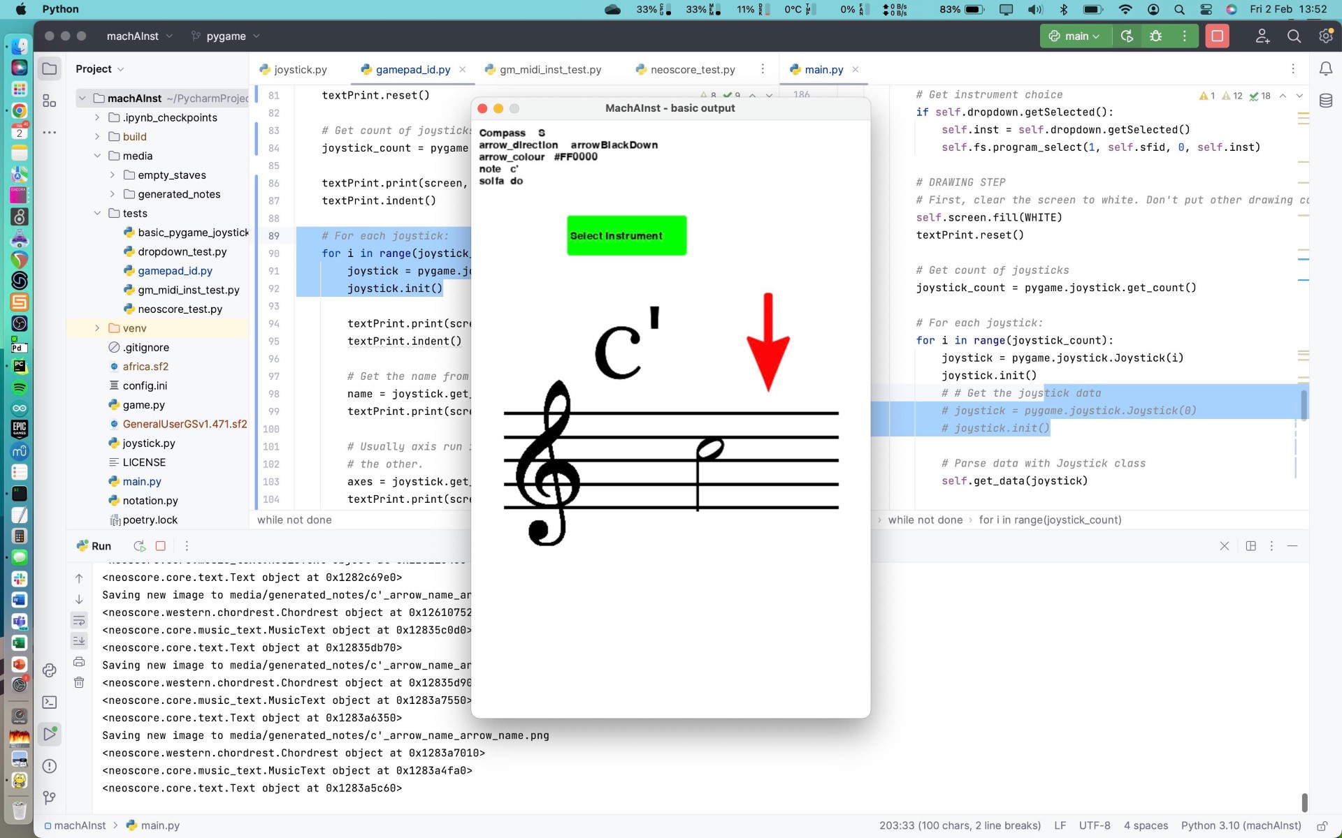 Screenshot of Early prototype with notation helpers